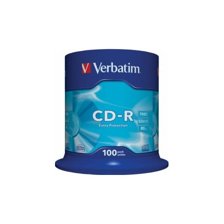 Verbatim Blank CD-R 700MB 1x-52X Extra Protection, 100 Pack Spindle