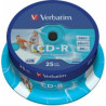 Verbatim Blank CD-R AZO 700MB 1x-52x Wide Printable, ID Bran,25 Pack Spindle