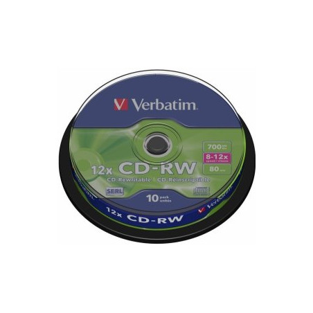 Verbatim Blank CD-RW SERL 700MB 12x, 10 Pack Spindle