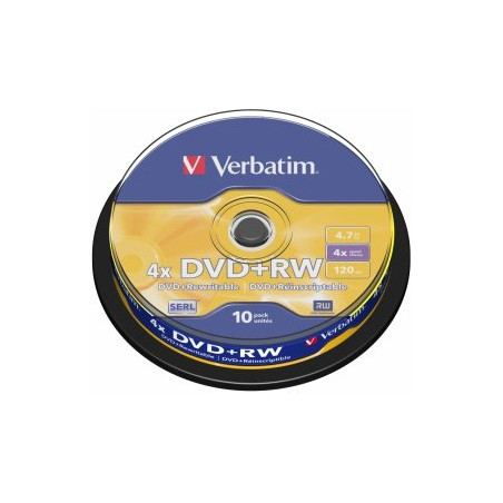 Verbatim Blank DVD+RW SERL 4.7GB 4x 10 Pack Spindle