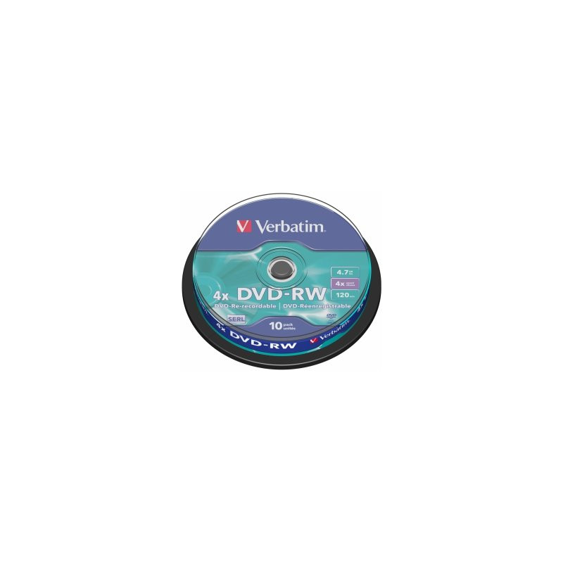 Verbatim BlankDVD-RW SERL  4.7GB 4x 10 Pack Spindle