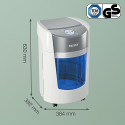 Leitz IQ OptiMax Small Office 350 paper shredder Micro-cut shredding 58 dB 22.3 cm Grey, White