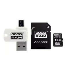 Goodram MicroSD class 10 UHS I 64GB Memory card + Card reader