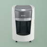 Leitz IQ OptiMax Small Office 350 dokumentų naikiklis Smulkinimas itin mažais gabalėliais 58 dB 22,3 cm Pilka, Balta