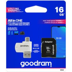 Goodram MicroSDHC class 10 UHS I 16GB  Memory Card + Card reader