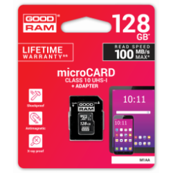 Goodram  microSDXC class 10 UHS I 128GB Memory Card + Adapter
