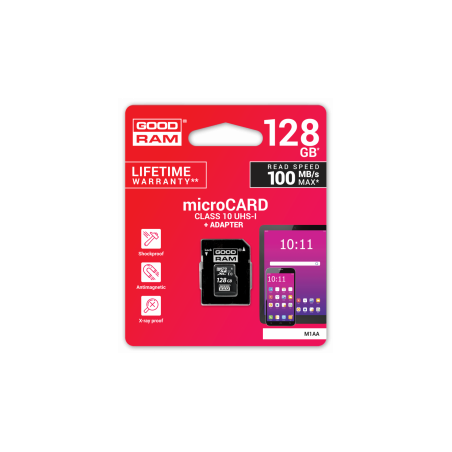 Goodram  microSDXC class 10 UHS I 128GB Memory Card + Adapter