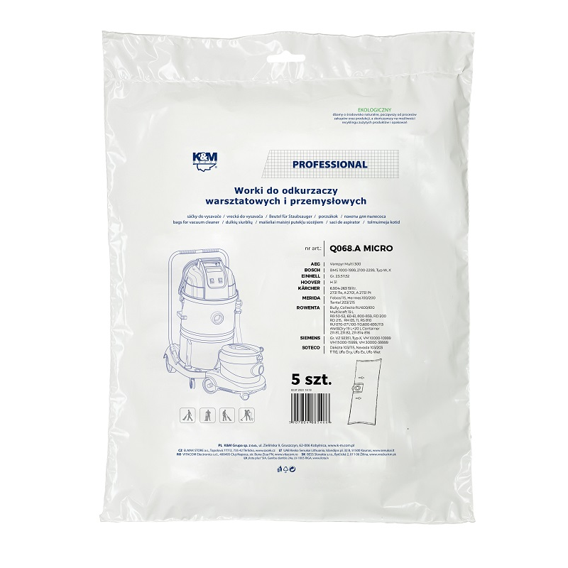 K&M KM-Q068.A ROWENTA Bags for vacuum cleaner 5 pcs.