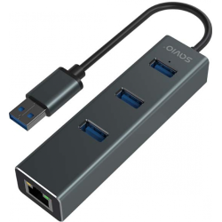 Savio AK-58 USB Hub 3-port USB-A / 3.1 Gen / RJ-45 Gigabit Ethernet