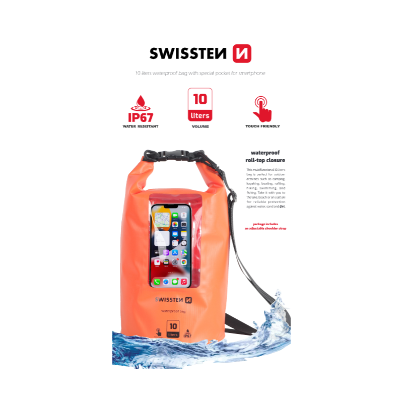 Swissten Waterproof Universal Phone Case 10L