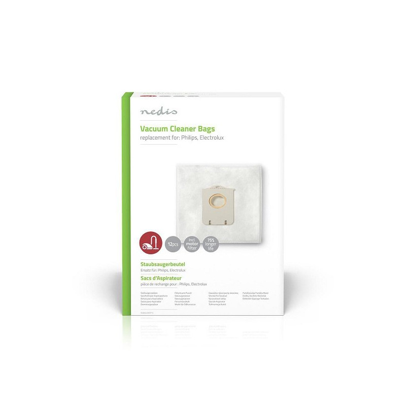 NEDIS DUBG220AEP12 Vacuum cleaner bags  AEG / PHILIPS / ELECTROLUX S-BAG ( 12 pcs.)