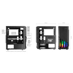 Mars Gaming MC-X2 Computer case ATX / Steel Front / FRGB 2x FAN / Windows