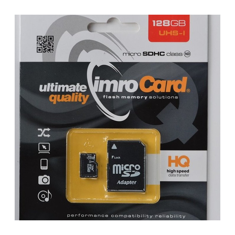 Imro Memory Card microSDHC / 128GB / cl. 10 UHS-I + Adapter