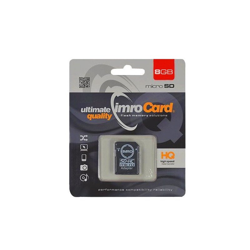 Imro Memory Card microSDHC / 8GB / cl. 4 + Adapter