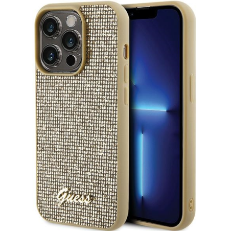 Guess PU Disco Script Metal Case for Apple iPhone 15 Pro Max