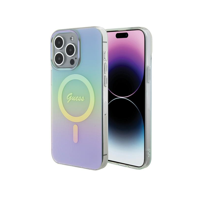 Guess  IML MagSafe Iridescent Case for Apple iPhone 15 Pro