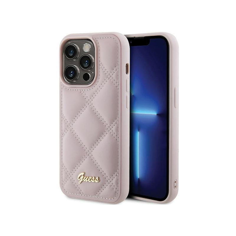 Guess Quilted Metal Logo Case for Apple iPhone 15 Pro