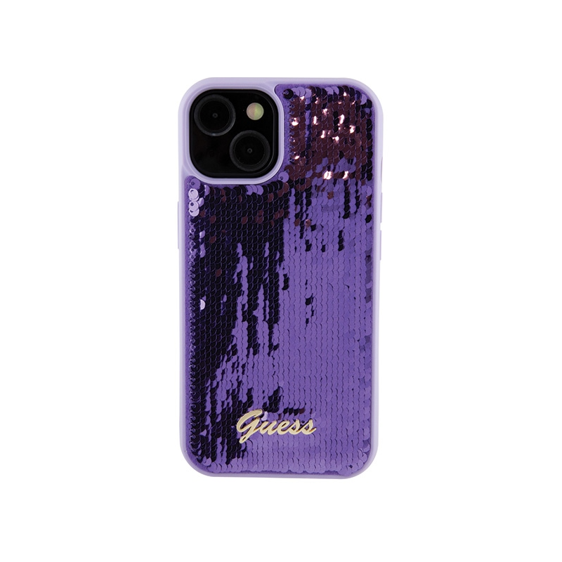 Guess HC Sequin Script Metal Case for Apple iPhone 15 Pro