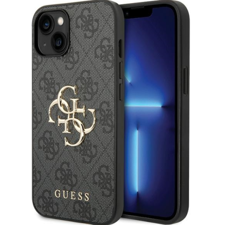 Guess PU Leather 4G Metal Logo Case for Apple iPhone 15