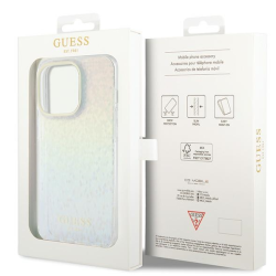 Guess IML Faceted Mirror Disco Iridescent Case for iPhone Apple 15 Pro