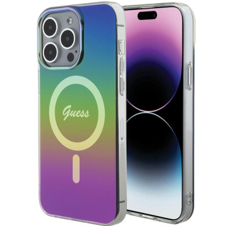 Guess  IML MagSafe Iridescent Case for Apple iPhone 15 Pro