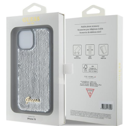 Guess HC Sequin Script Metal Case for Apple iPhone 15