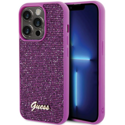 Guess PU Disco Script Metal Case for Apple iPhone 15 Pro Max