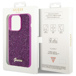 Guess PU Disco Script Metal Case for Apple iPhone 15 Pro Max