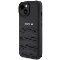 AMG Leather Debossed Lines Back Case for Apple iPhone 15 Plus