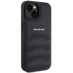 AMG Leather Debossed Lines Back Case for Apple iPhone 15 Plus