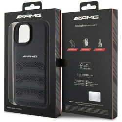 AMG Leather Debossed Lines Back Case for Apple iPhone 15 Plus