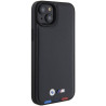 BMW Leather Stamp Tricolor Back Case for Apple iPhone 15 Plus