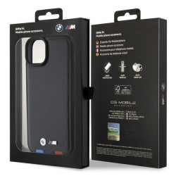 BMW Leather Stamp Tricolor Back Case for Apple iPhone 15 Plus