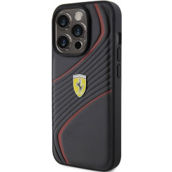 Ferrari Twist Metal Logo Back Case for Apple iPhone 15 Pro
