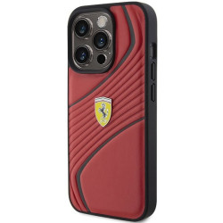 Ferrari Twist Metal Logo Back Case for Apple iPhone 15 Pro