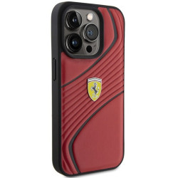 Ferrari Twist Metal Logo Back Case for Apple iPhone 15 Pro