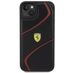 Ferrari Twist Metal Logo Back Case for Apple iPhone 15 Plus