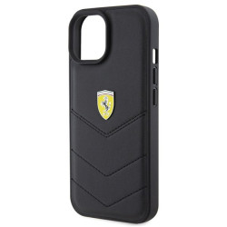 Ferrari Quilted Metal Logo Back Case for Apple iPhone 15