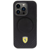 Ferrari Carbon Metal Logo MagSafe Back Case for Apple iPhone 15 Pro