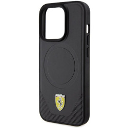 Ferrari Carbon Metal Logo MagSafe Back Case for Apple iPhone 15 Pro