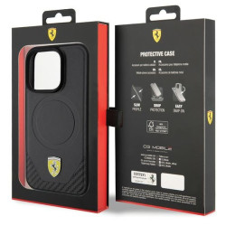 Ferrari Carbon Metal Logo MagSafe Back Case for Apple iPhone 15 Pro