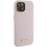 Guess Silicone Script Metal Logo & Frame Back Case for Apple iPhone 15
