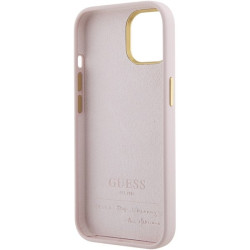 Guess Silicone Script Metal Logo & Frame Back Case for Apple iPhone 15