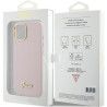 Guess Silicone Script Metal Logo & Frame Back Case for Apple iPhone 15
