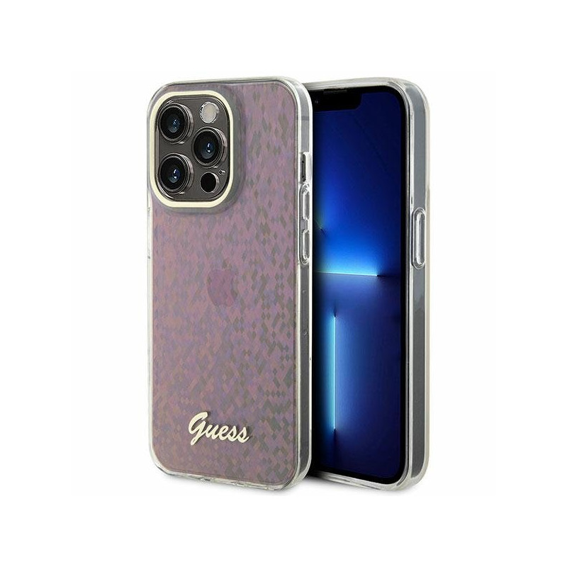 Guess IML Faceted Mirror Disco Iridescent Case for iPhone Apple 15 Pro Max