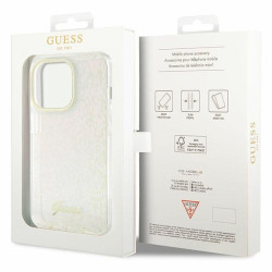 Guess IML Faceted Mirror Disco Iridescent Case for iPhone Apple 15 Pro Max