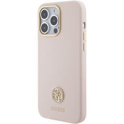 Guess Silicone Logo Strass 4G Back Case for Apple iPhone 15 Pro Max