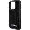 Karl Lagerfeld Rhinestone Logo Metal Plate Back Case for Apple iPhone 15 Pro
