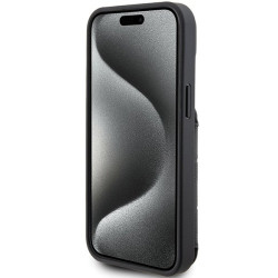 Karl Lagerfeld Saffiano Cardslots and Stand Monogram Ikonik Back Case for Apple iPhone 15