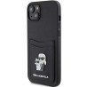 Karl Lagerfeld Saffiano Cardslot Karl&Choupette Metal Pin Back Case for Apple iPhone 15